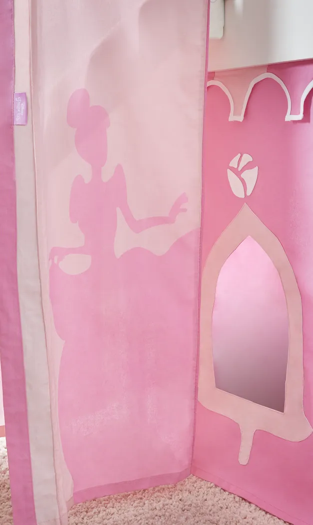 Disney Princess Fairytale White Twin Loft Bed with Activity Panel and Tower - Image 4