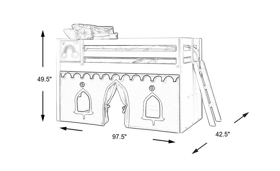 Dimension Image. Please refer to the Dimension Tab on this page for dimension details.