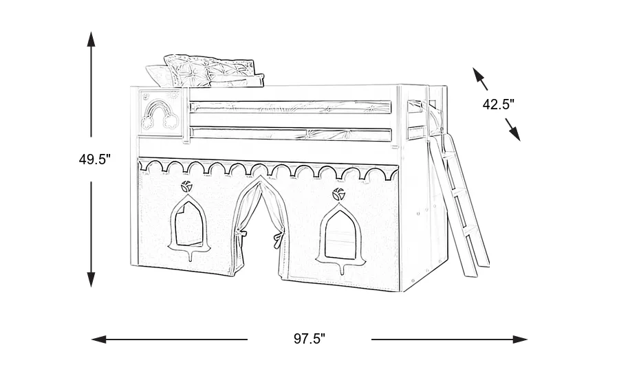 Dimension Image. Please refer to the Dimension Tab on this page for dimension details.