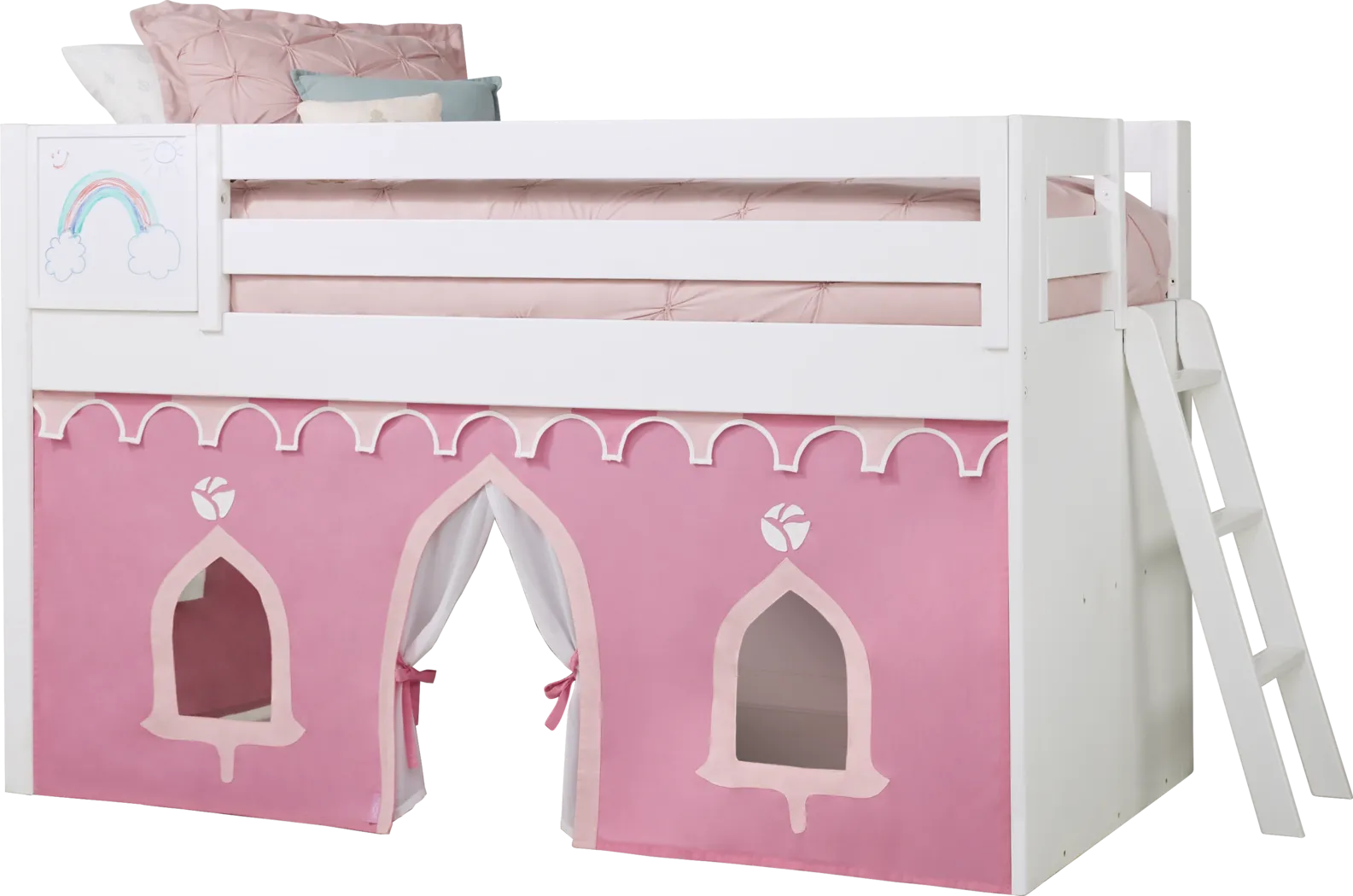 Disney Princess Fairytale White Loft Bed with Activity Panel - Thumbnail - Image 1