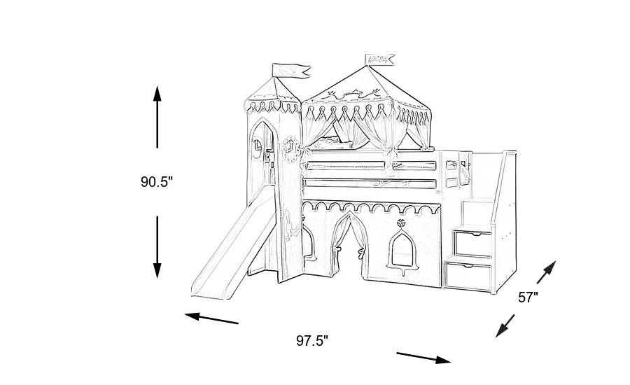 Dimension Image. Please refer to the Dimension Tab on this page for dimension details.