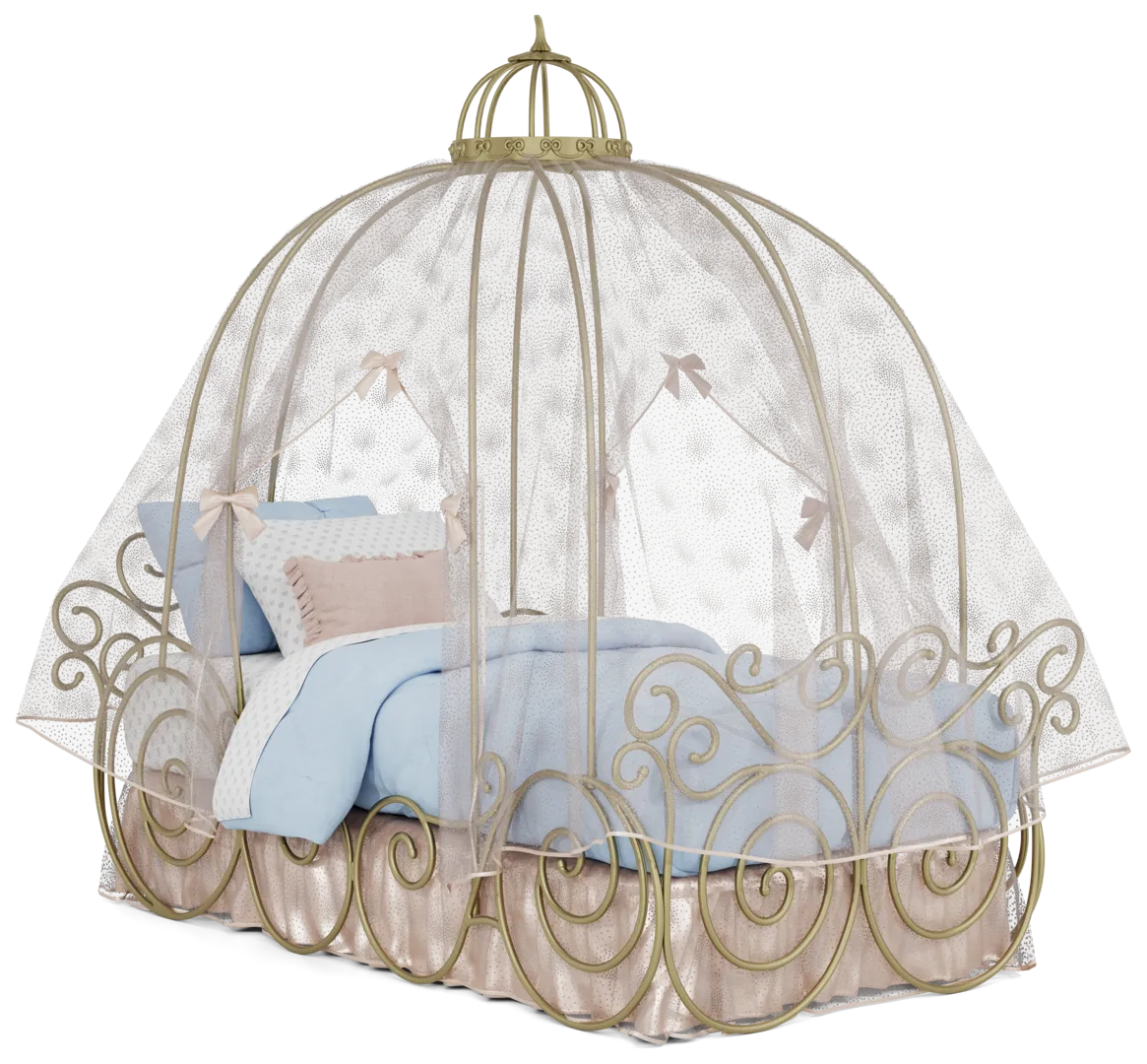 royal gold twin carriage bed