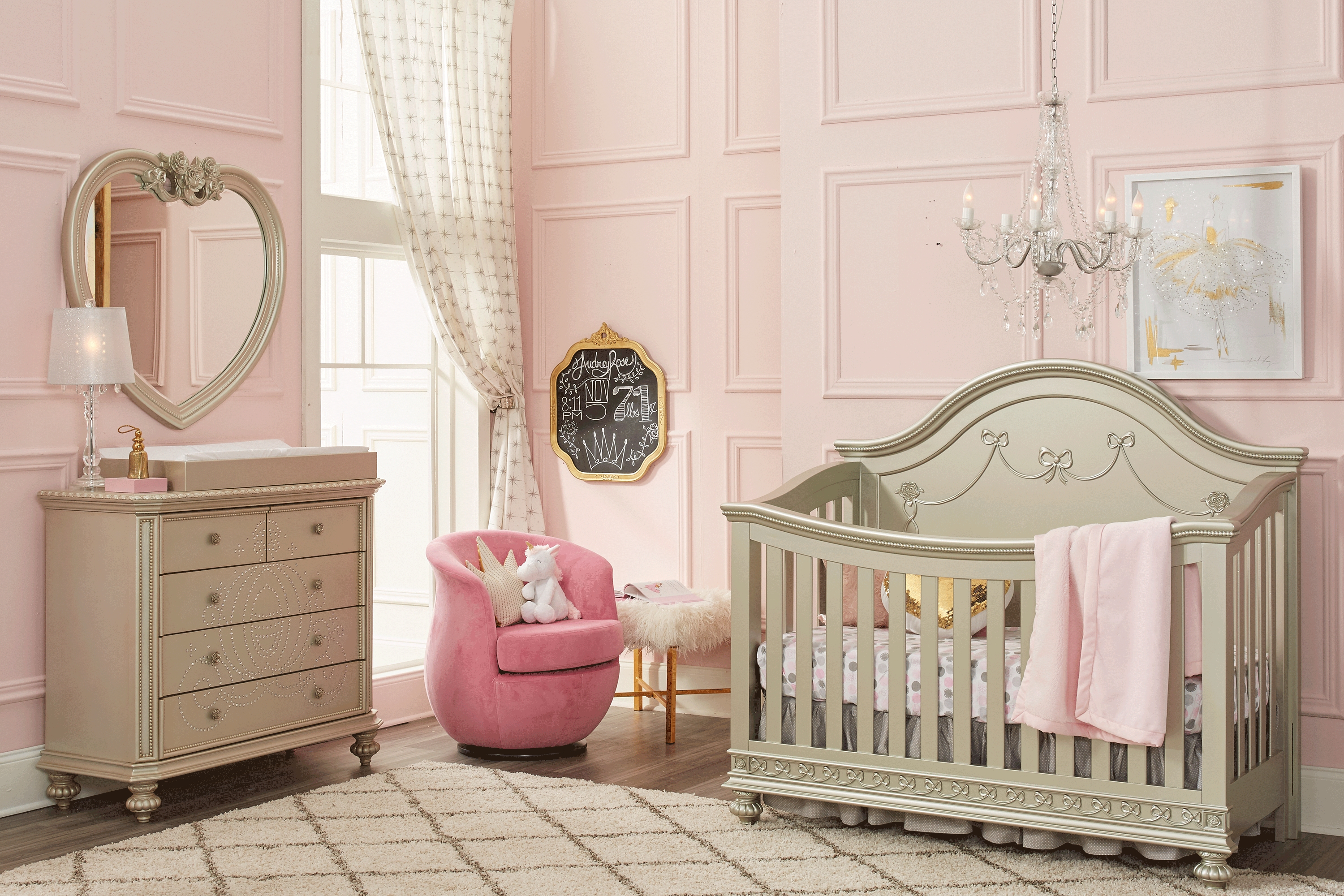 Disney Princess Fairytale Silver 4 Pc Nursery - Thumbnail - Image 1