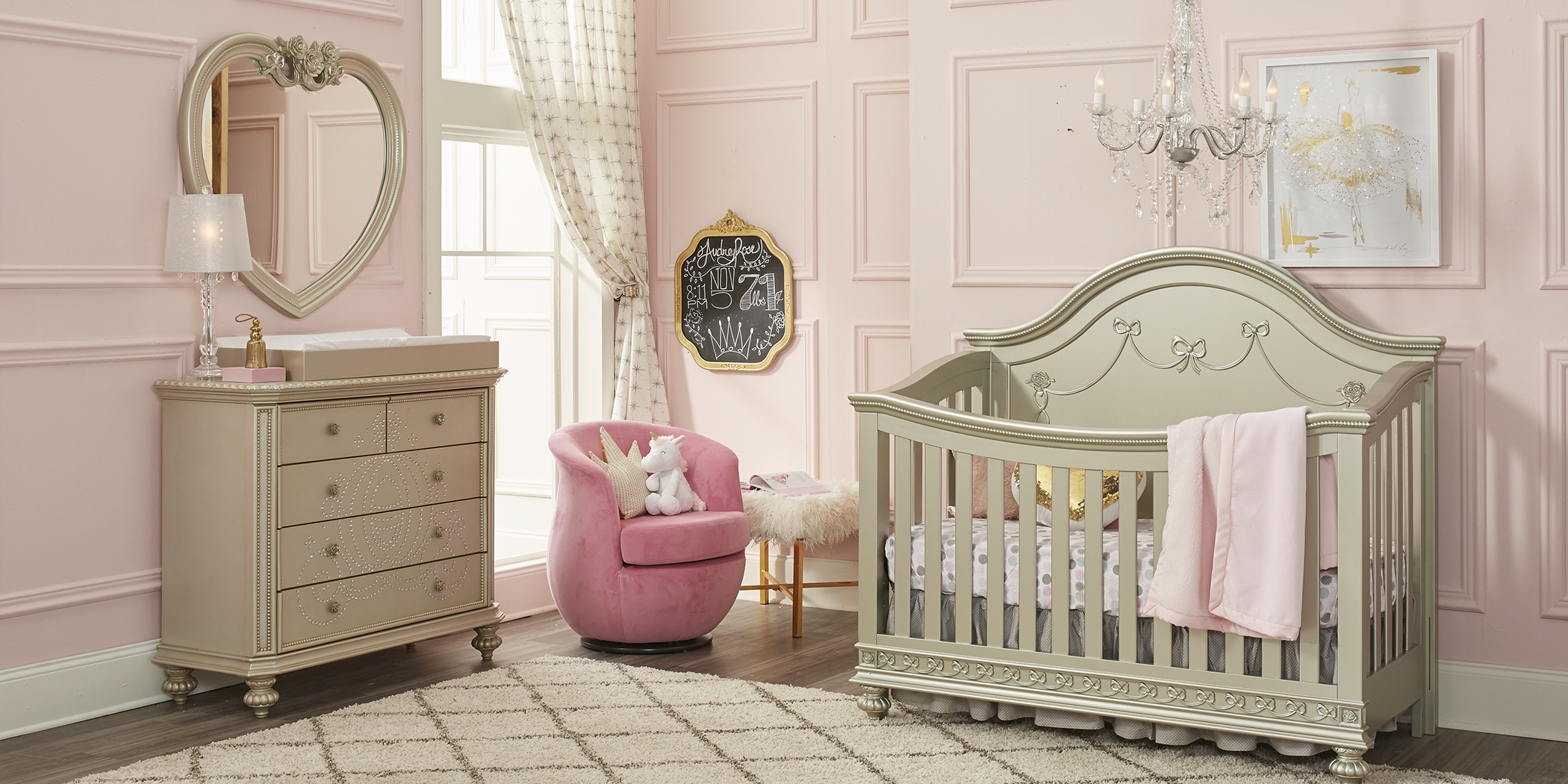 Disney Princess Silver 4 Pc Nursery - Thumbnail - Image 1