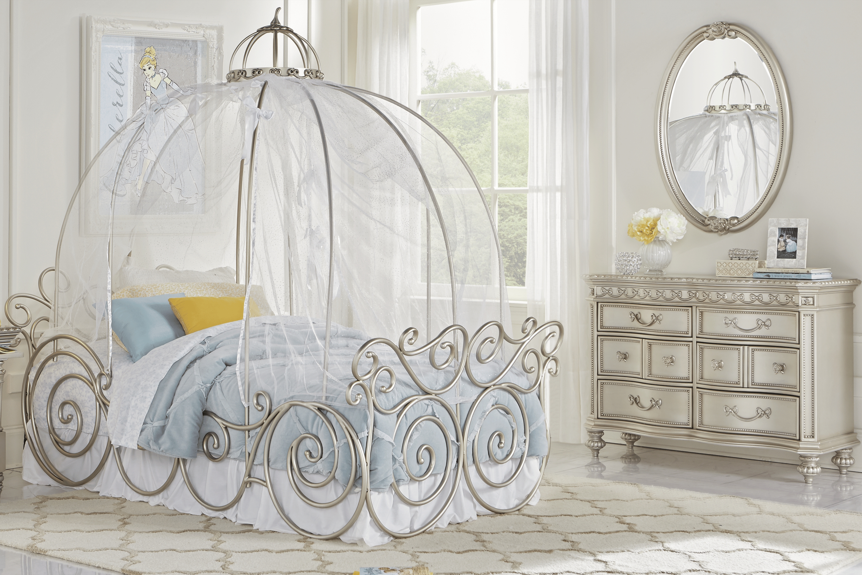 Disney Princess Fairytale Silver 6 Pc Full Carriage Bedroom - Thumbnail - Image 1