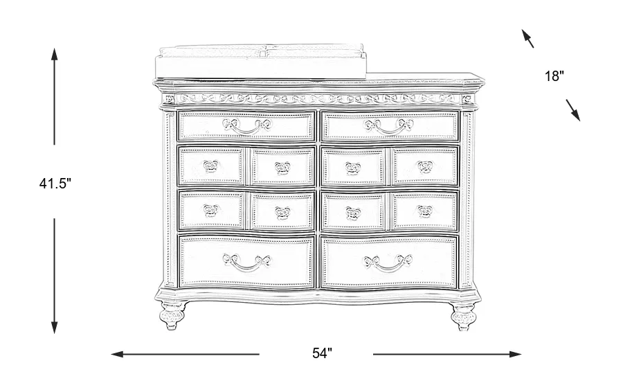 Dimension Image. Please refer to the Dimension Tab on this page for dimension details.
