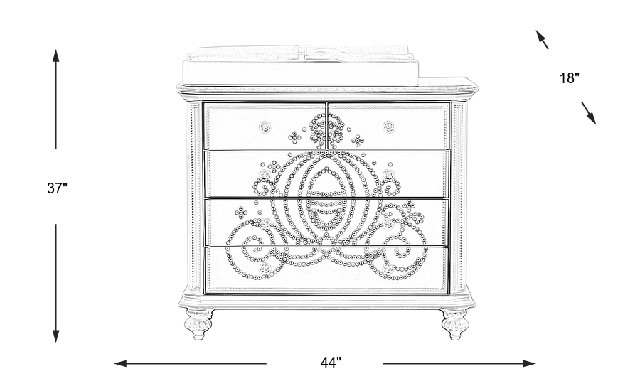 Dimension Image. Please refer to the Dimension Tab on this page for dimension details.