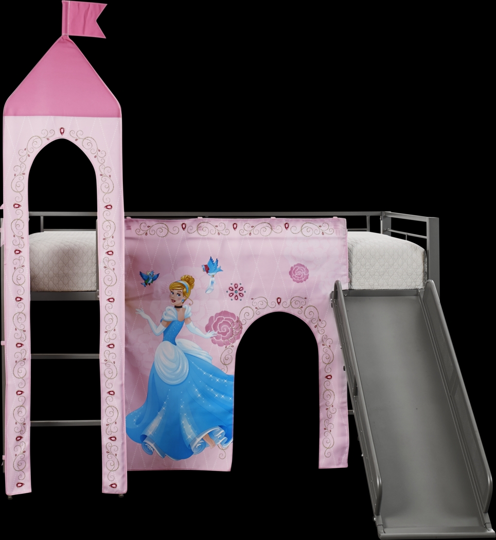 Disney Princess Silver Jr. Tent Loft Bed with Slide and Tower - Thumbnail - Image 2