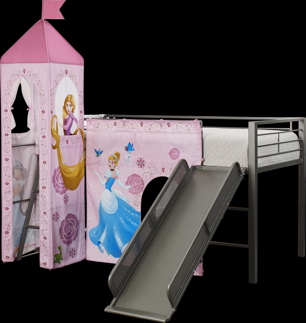 Disney Princess Silver Jr. Tent Loft Bed with Slide and Tower - Thumbnail - Image 3