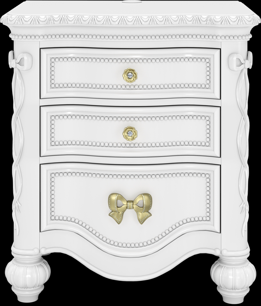 Disney Princess Sparkle White 3 Drawer Nightstand - Thumbnail - Image 1