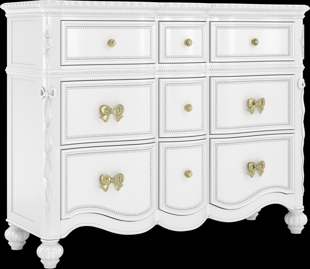 Disney Princess Sparkle White 9 Drawer Dresser - Thumbnail - Image 2