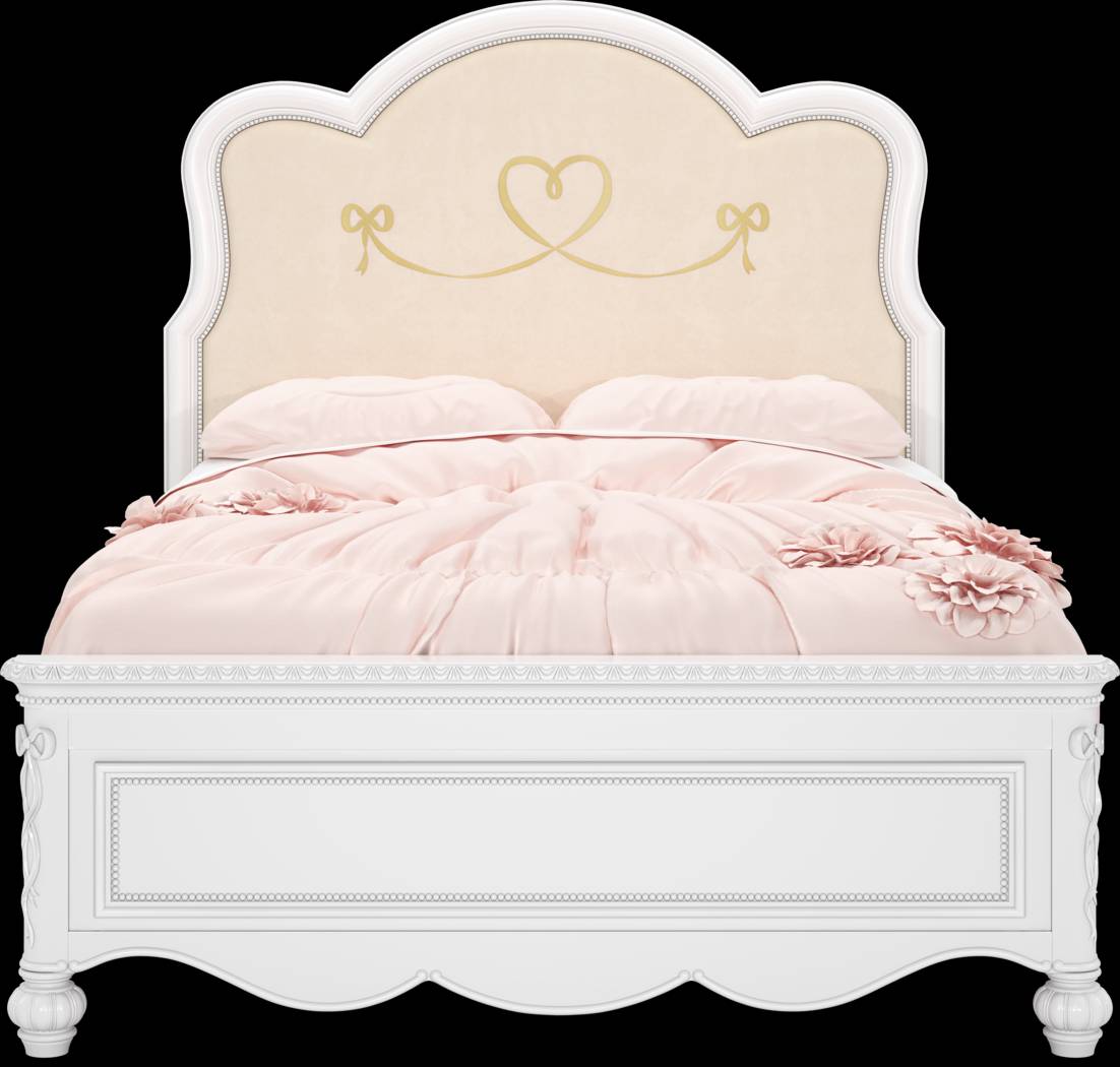 Disney Princess Sparkle White Full Upholstered Panel Bedroom - Thumbnail - Image 3