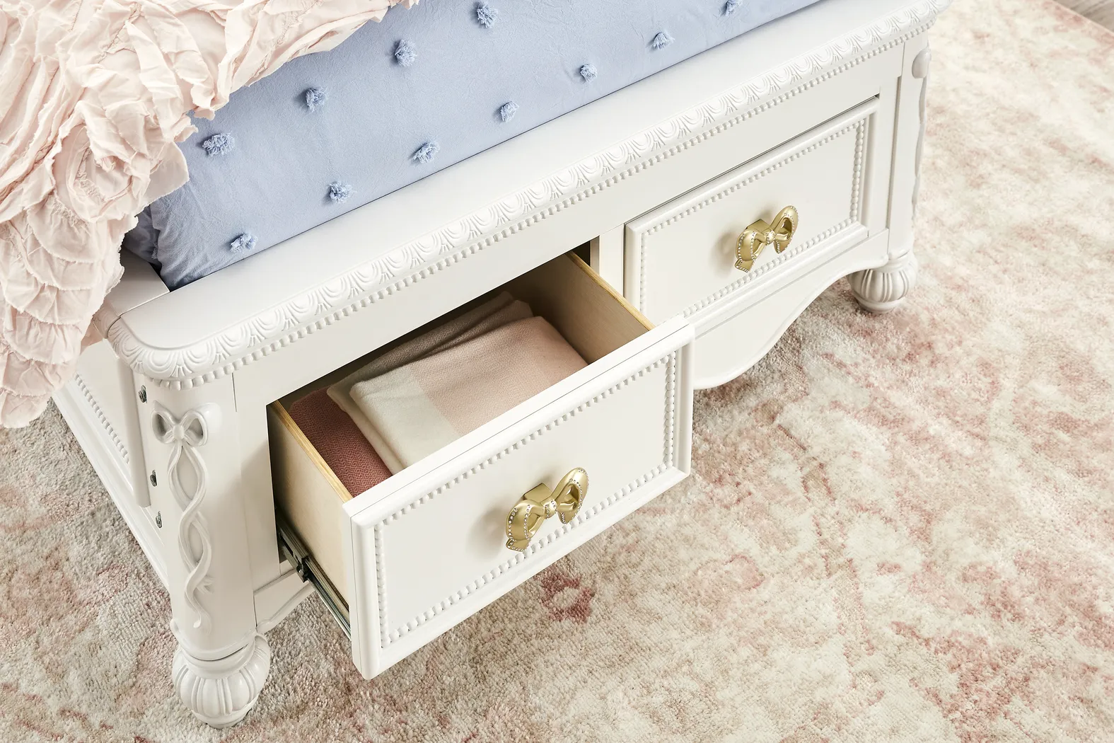 Disney Princess Sparkle White Full Castle Storage Bedroom - Image 4