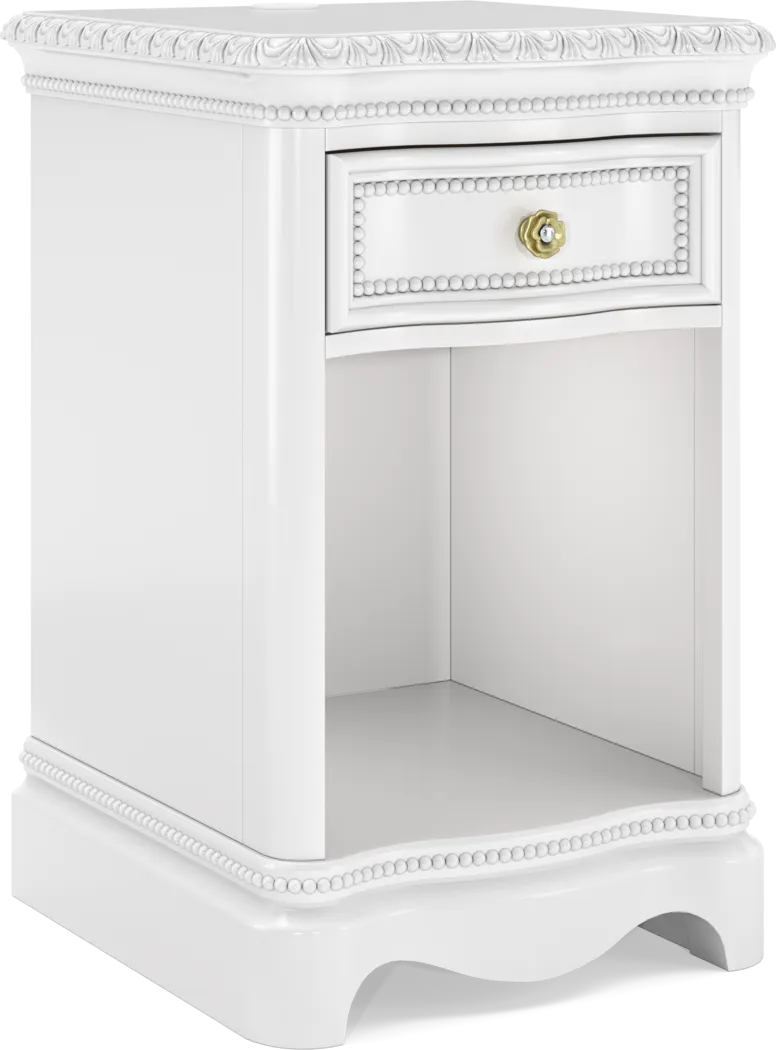 Disney Princess Sparkle White Single Drawer Nightstand - Thumbnail - Image 2