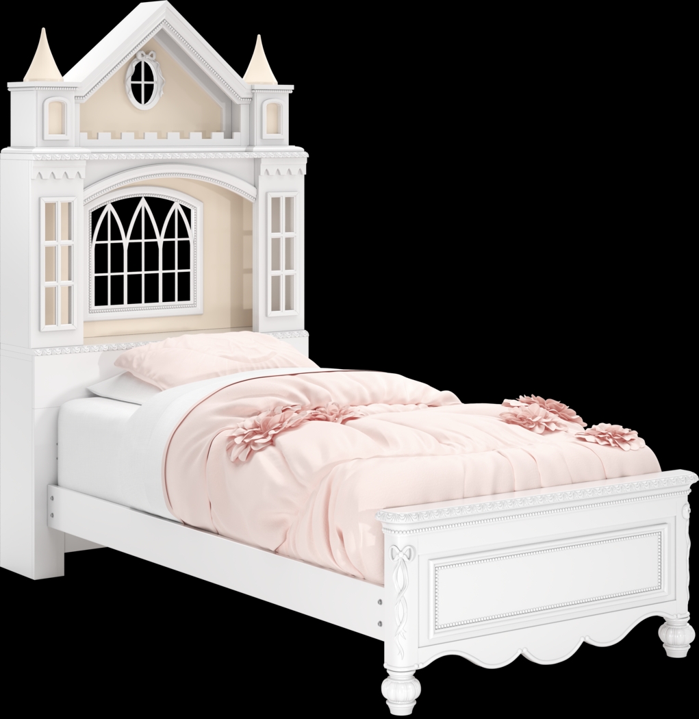 Disney Princess Sparkle White Twin Castle Bed - Thumbnail - Image 1