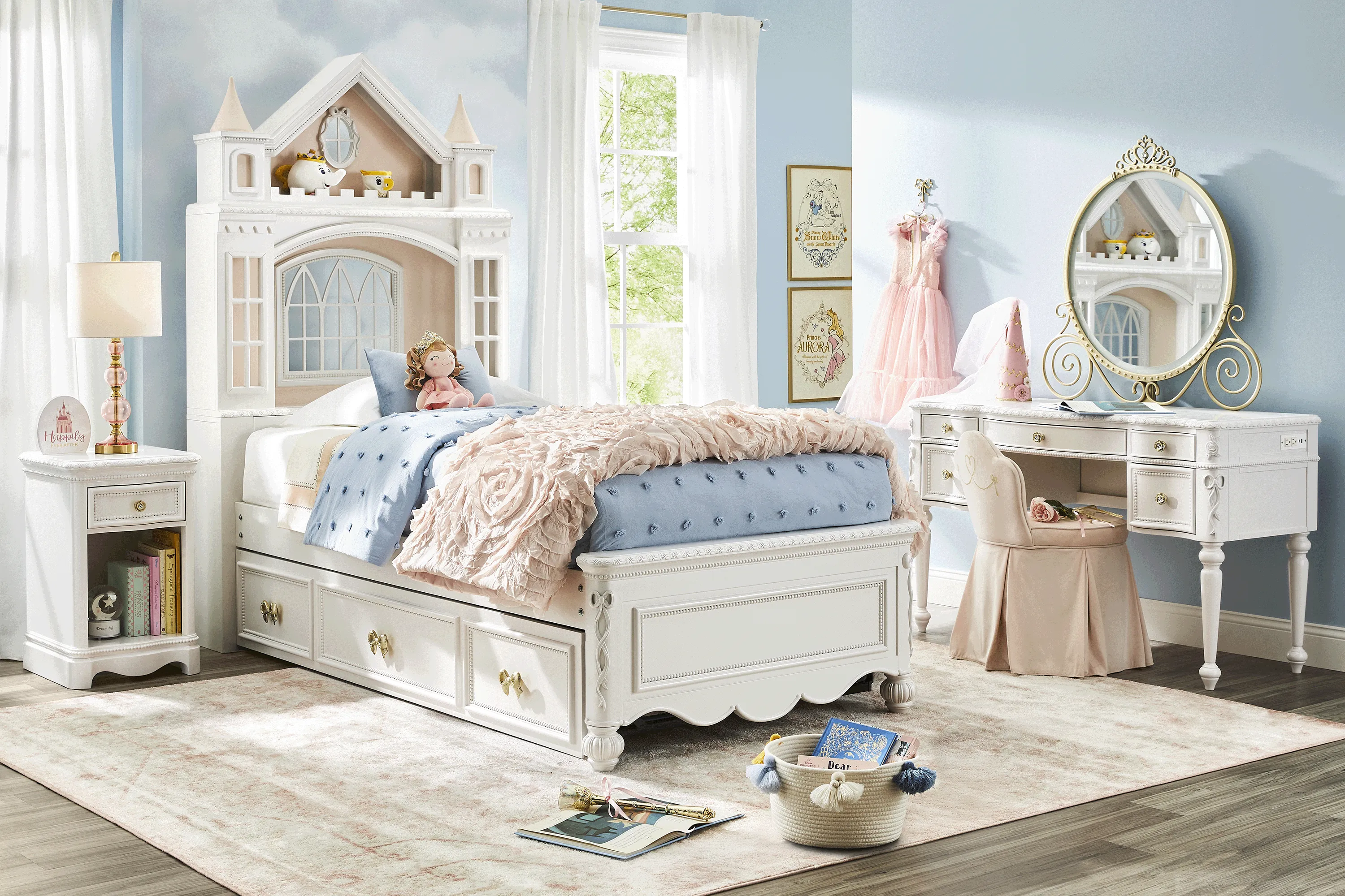 Disney Princess Sparkle White Twin Castle Bedroom - Thumbnail - Image 2