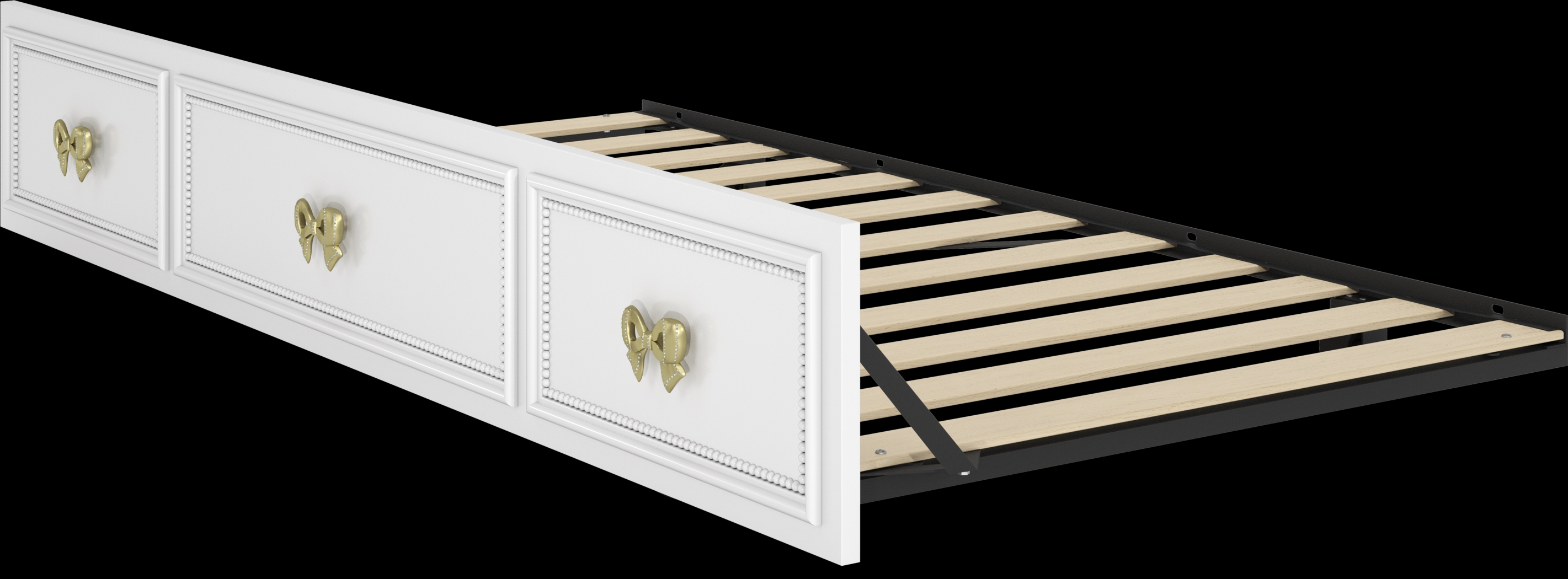 Disney Princess Sparkle White Twin Roll Out Trundle - Thumbnail - Image 1