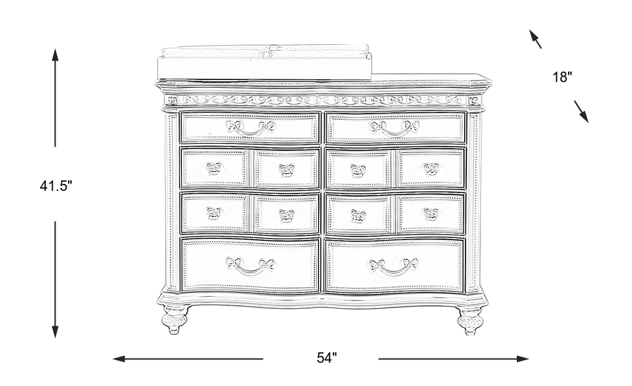 Dimension Image. Please refer to the Dimension Tab on this page for dimension details.