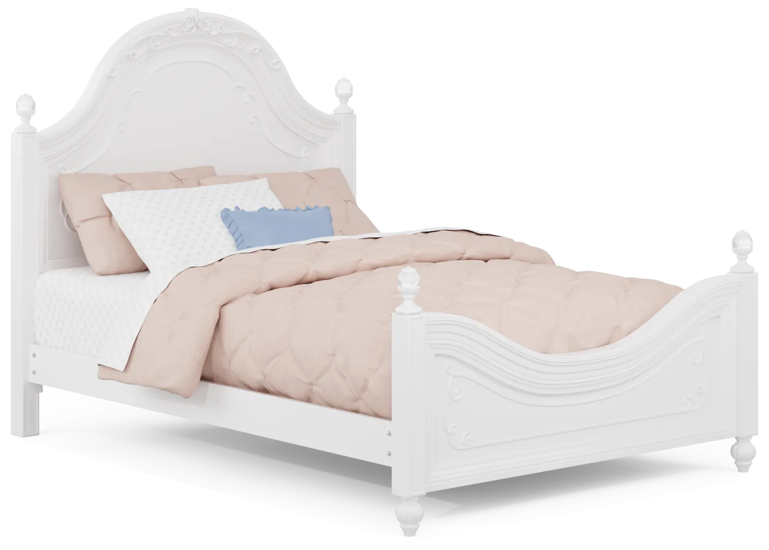 sparkle white 3 pc full panel bed