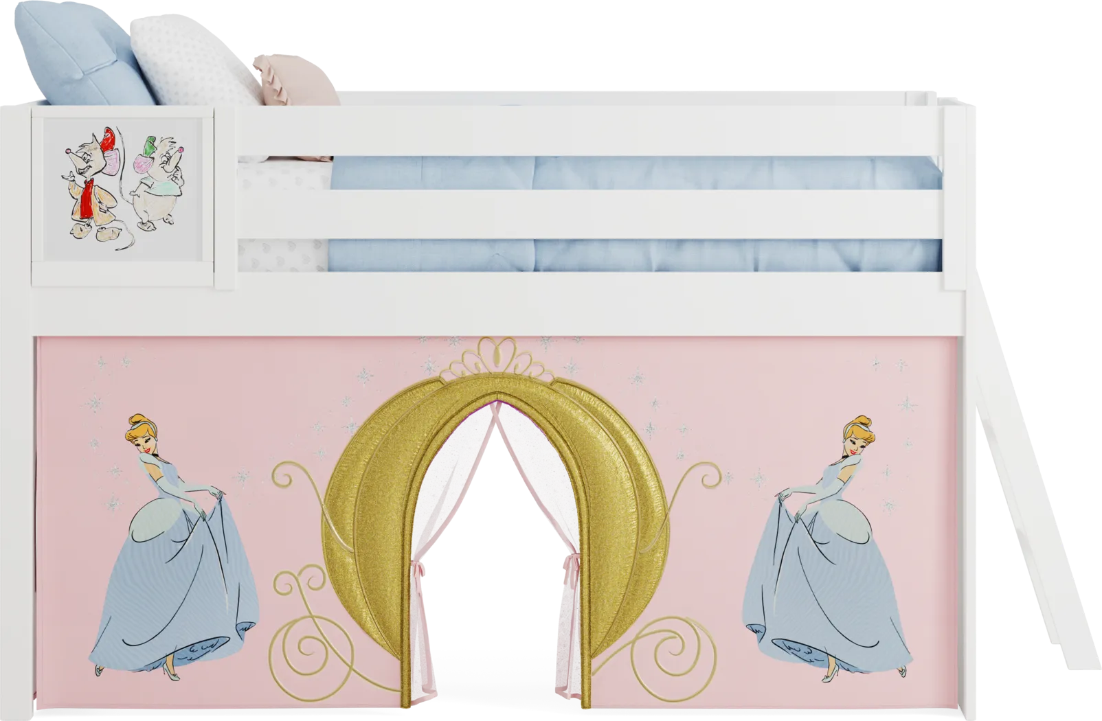 Disney Princess White Twin Low Loft with Activity Panel - Thumbnail - Image 3