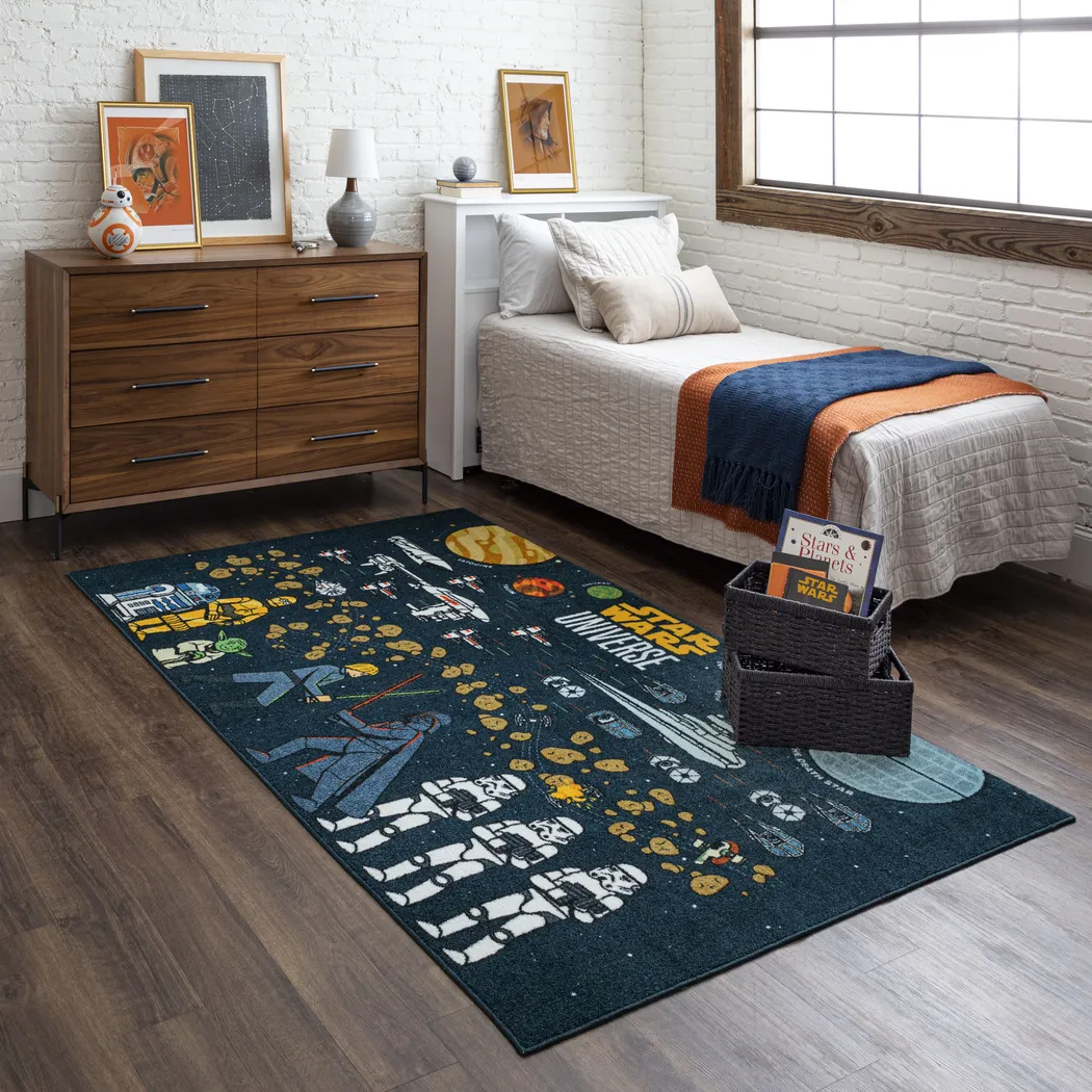 Kids Star Wars Collage Black 3'6 x 5' Rug - Thumbnail - Image 2