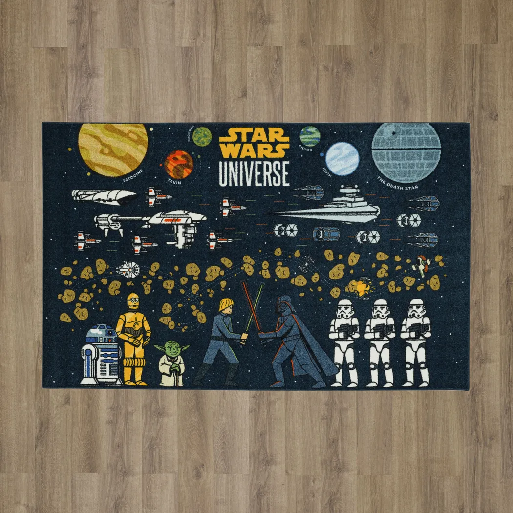 Kids Star Wars Collage Black 3'6 x 5' Rug - Thumbnail - Image 8