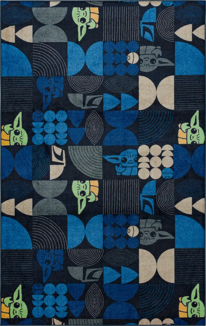 Kids Star Wars Grogu Mid Mod Navy 3'5 x 5'2 Rug - Thumbnail - Image 1
