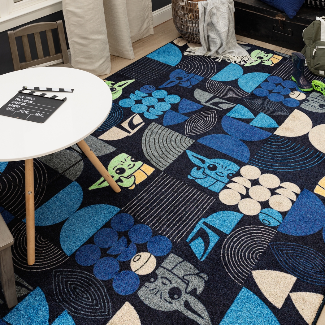 Kids Star Wars Grogu Mid Mod Navy 5' x 7' Rug - Thumbnail - Image 2
