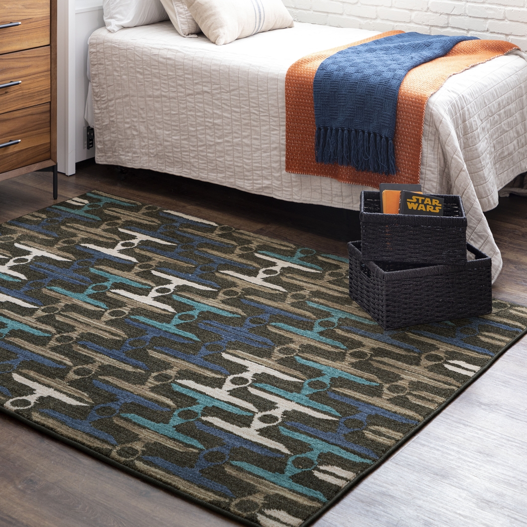 Kids Star Wars Intergalactic TIE Fighters Blue 3'6 x 5' Rug - Thumbnail - Image 9