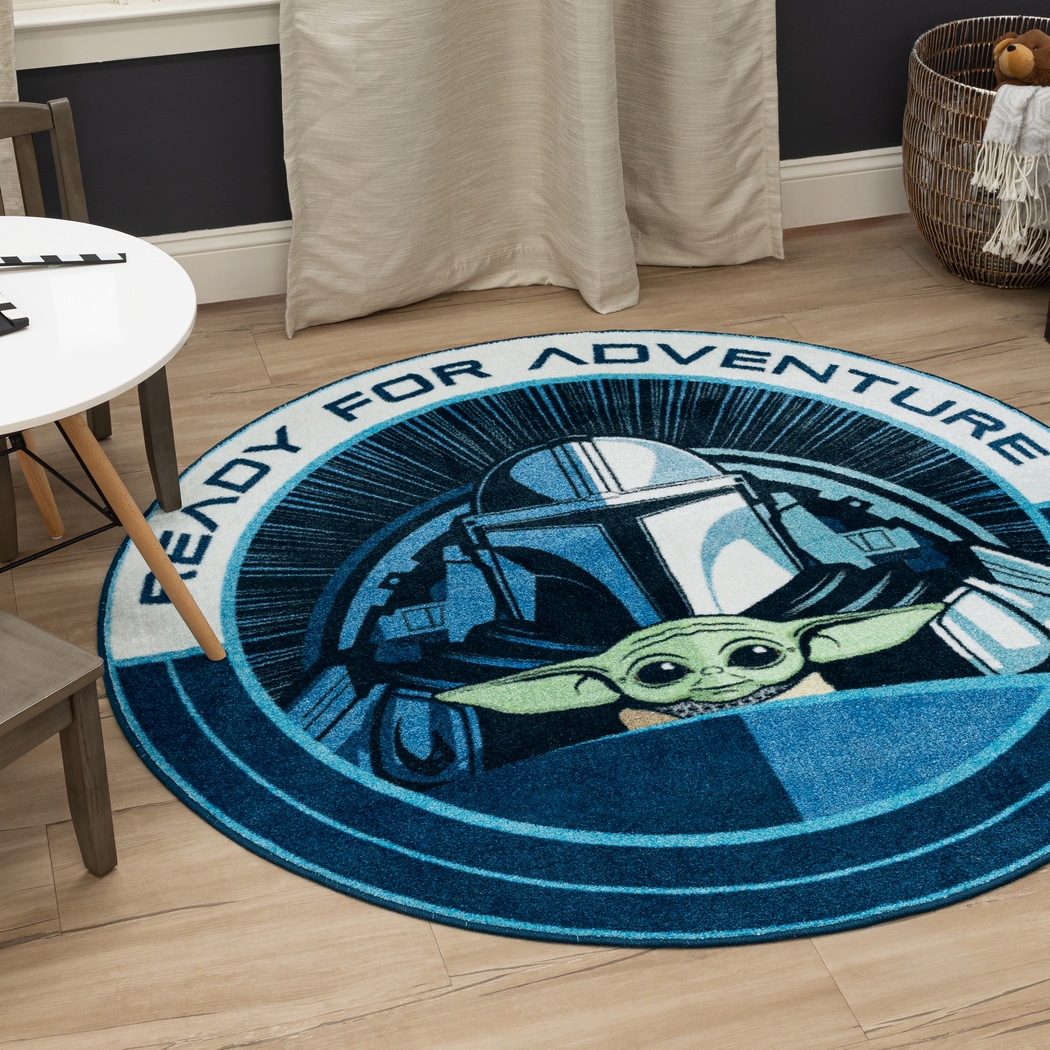 Kids Star Wars Ready For Adventure Blue 8' Round Rug - Thumbnail - Image 2