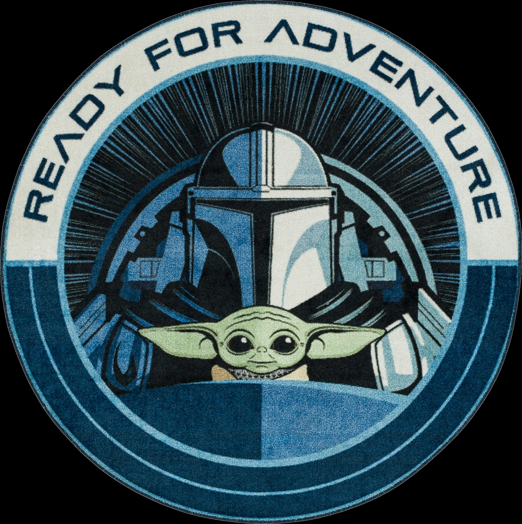 Kids Star Wars Ready For Adventure Blue 8' Round Rug - Thumbnail - Image 1