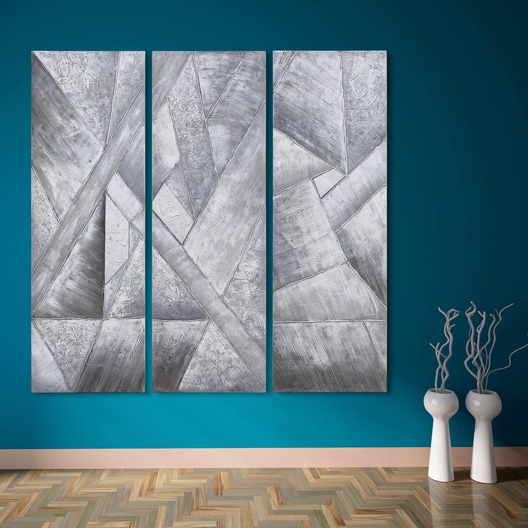 Dividing Thoughts Gray Artwork, Set of 3 - Thumbnail - Image 5