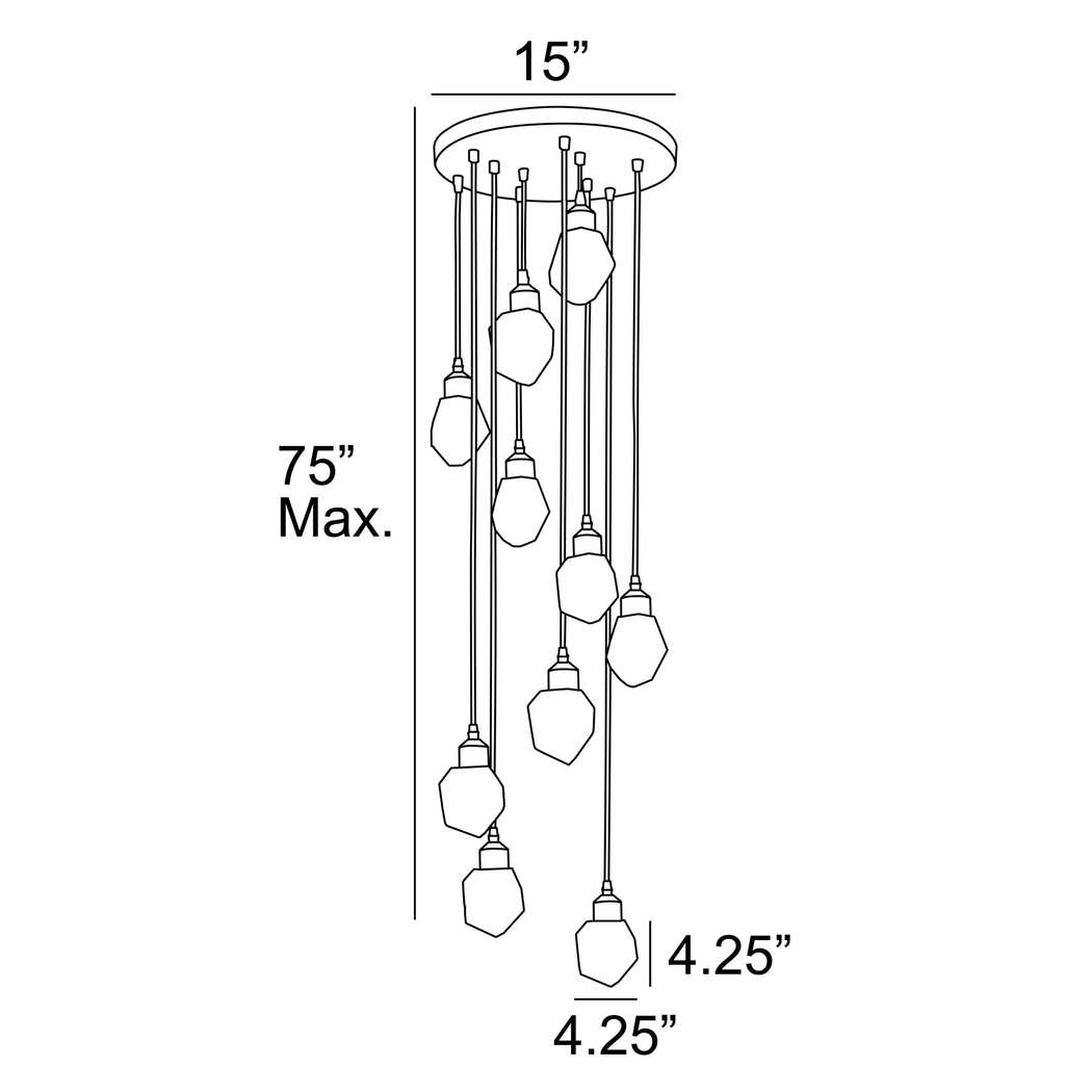 Divot Summit Brass Chandelier - Thumbnail - Image 4