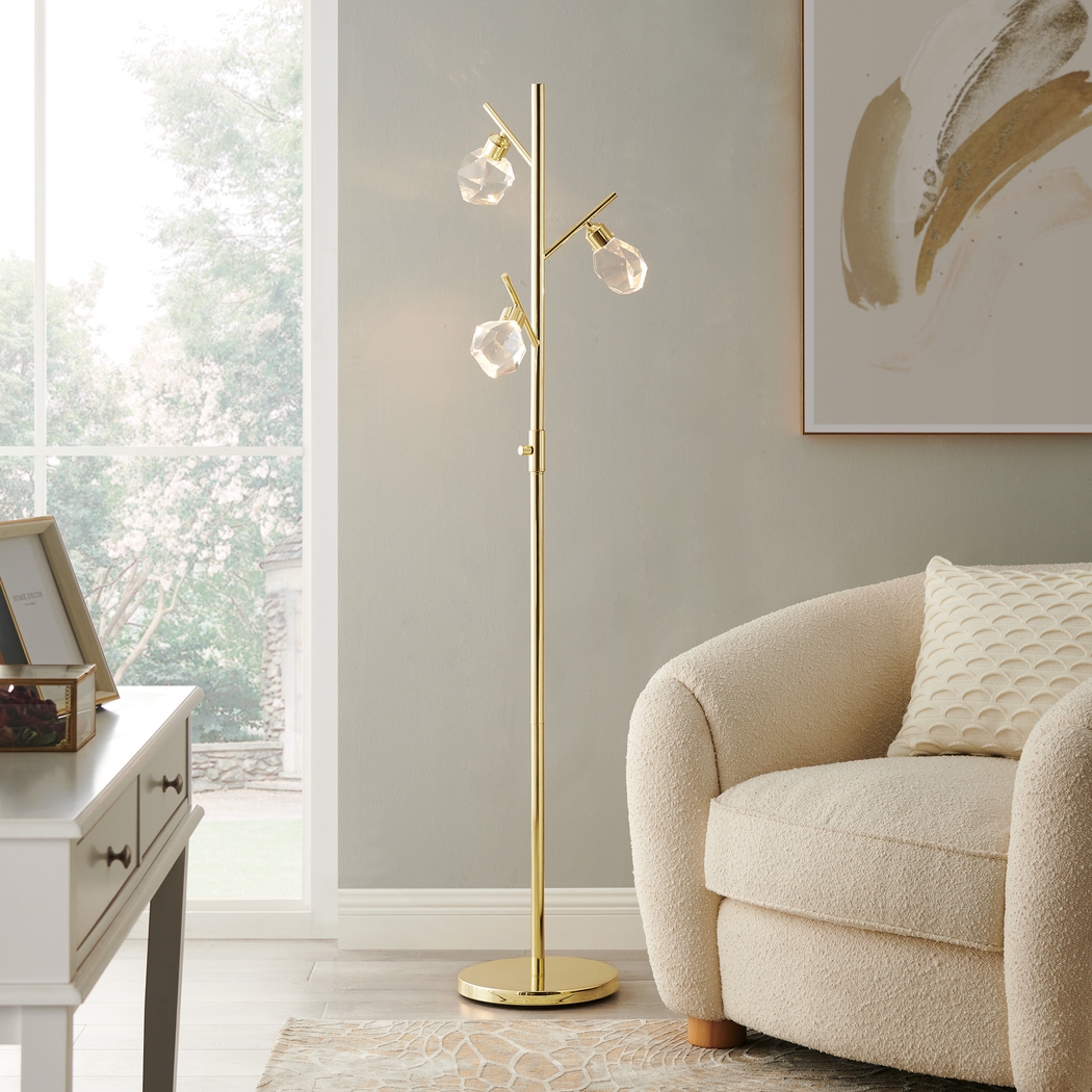 Divot Summit Gold Floor Lamp - Thumbnail - Image 2