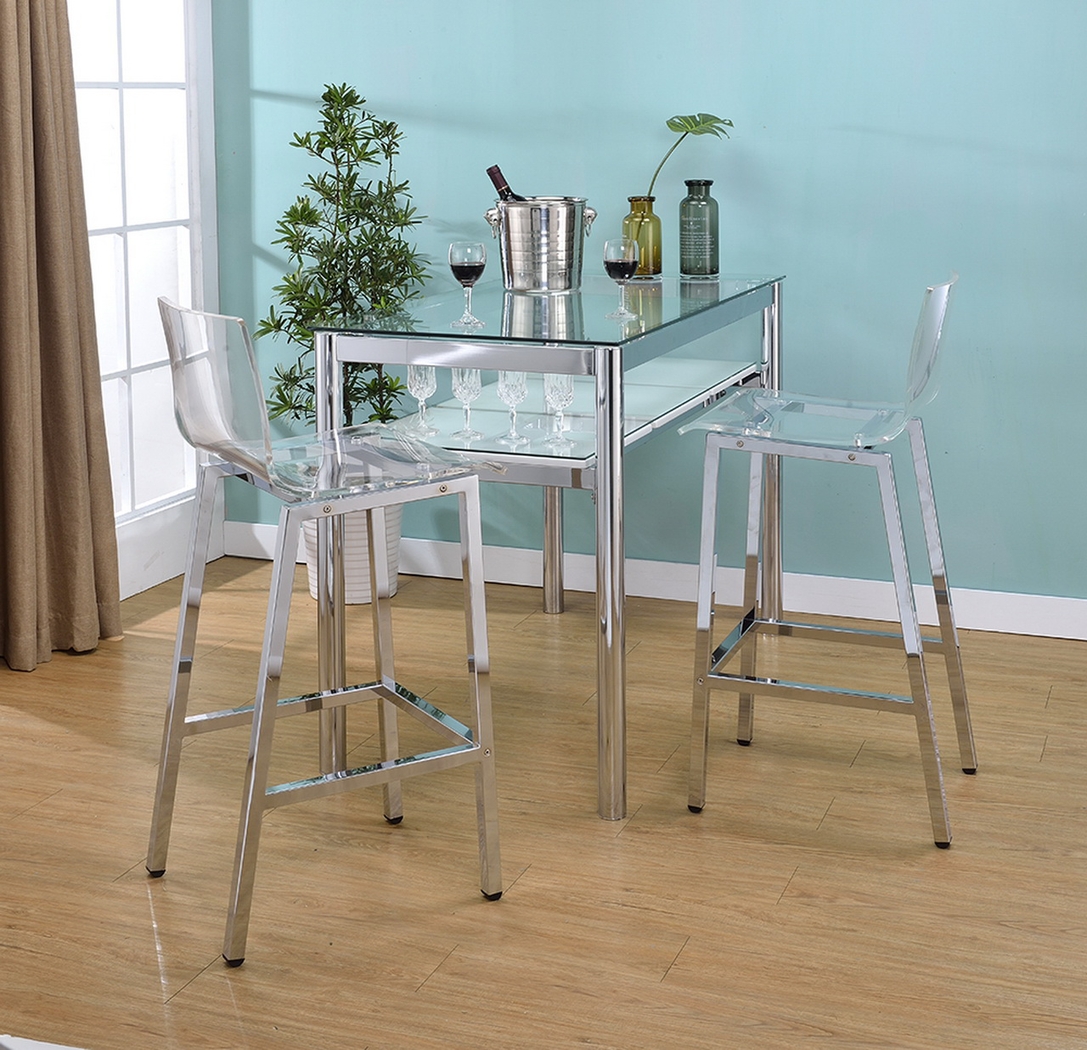 Dixato Chrome Bar Stool, Set of 2 - Thumbnail - Image 2