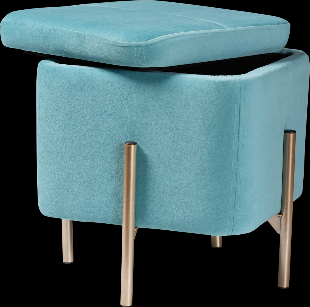 Dobell Blue Ottoman - Thumbnail - Image 2