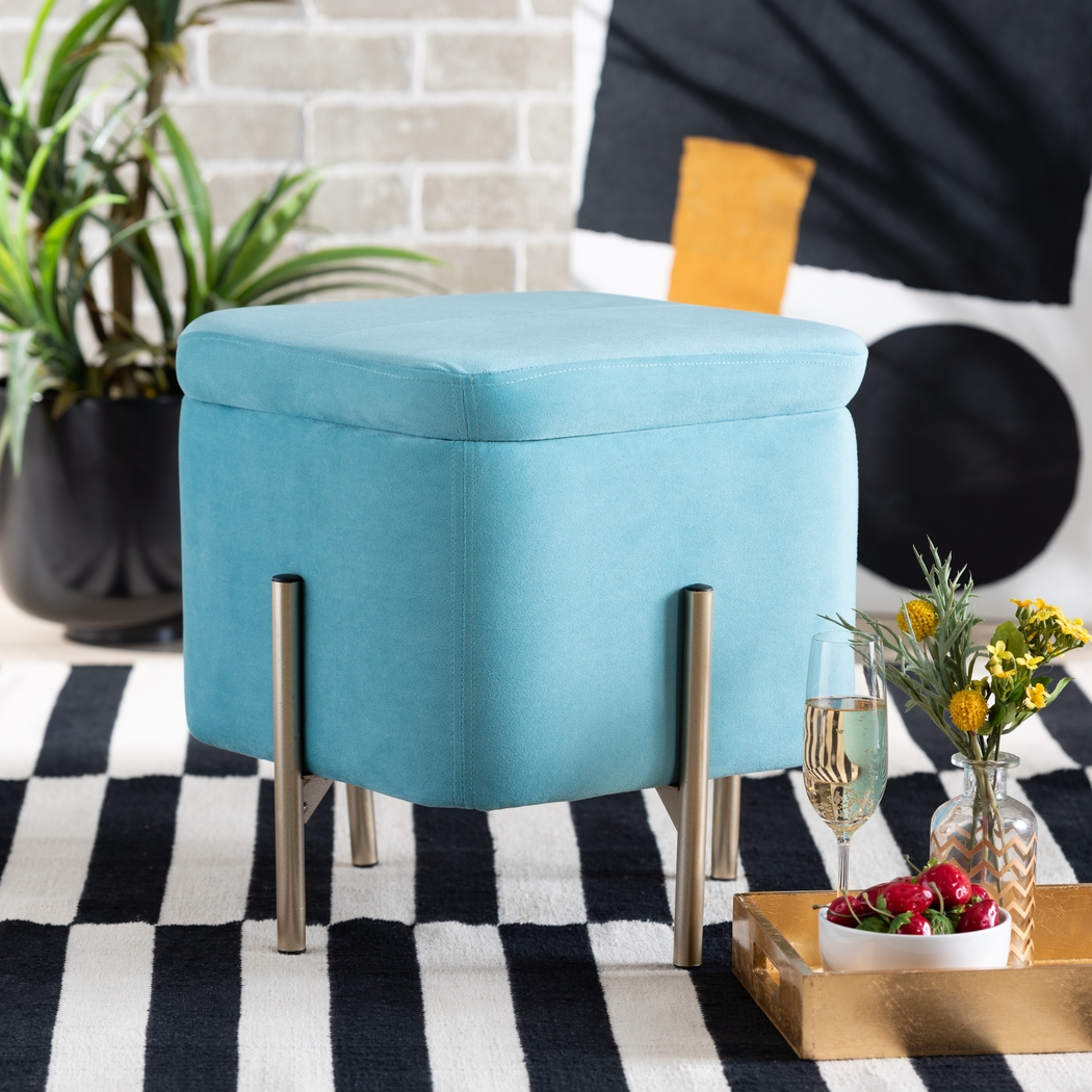 Dobell Blue Ottoman - Thumbnail - Image 6