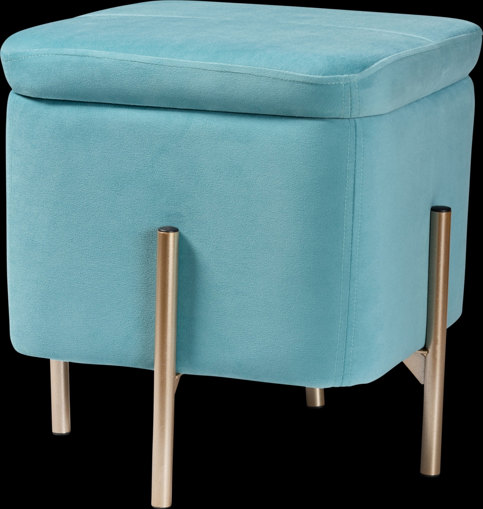 Dobell Blue Ottoman - Thumbnail - Image 1