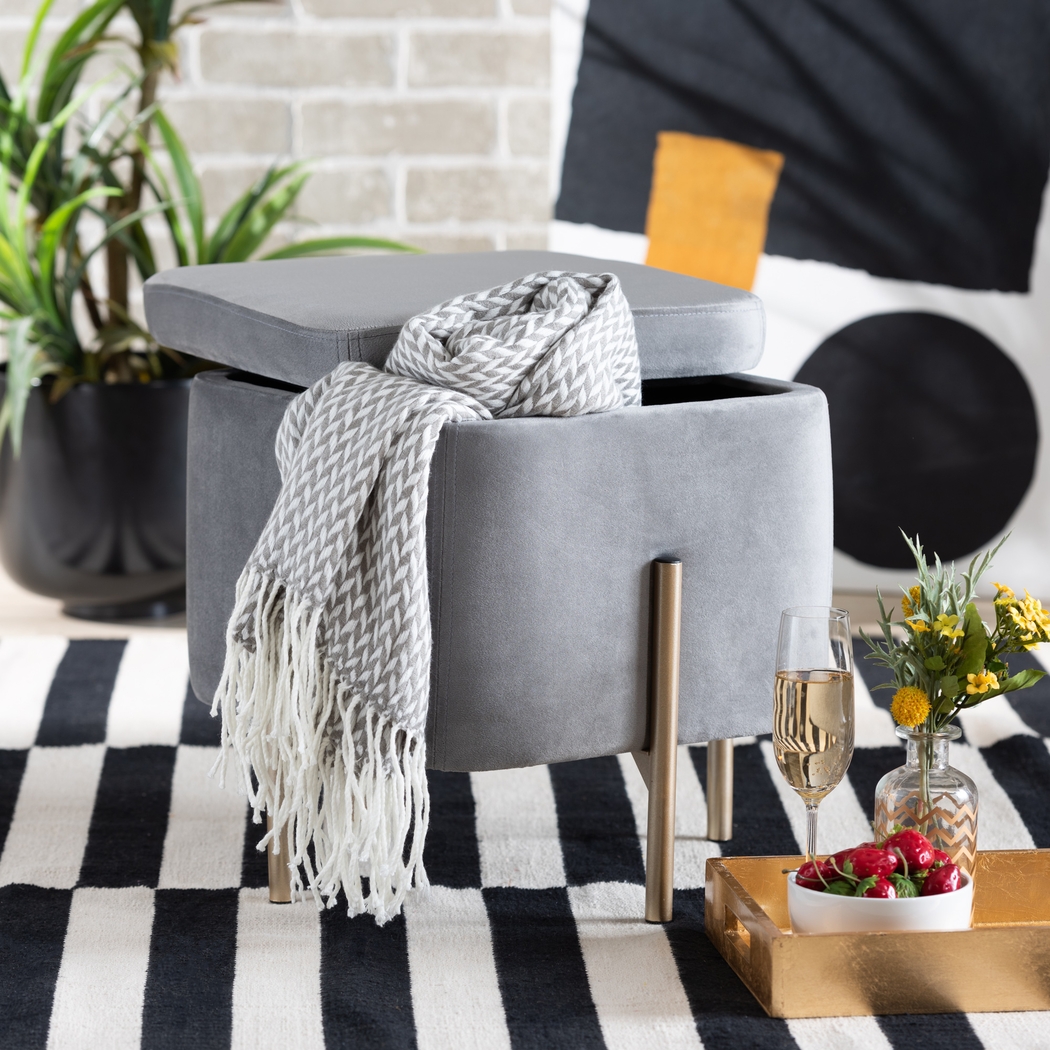 Dobell Gray Ottoman - Thumbnail - Image 7