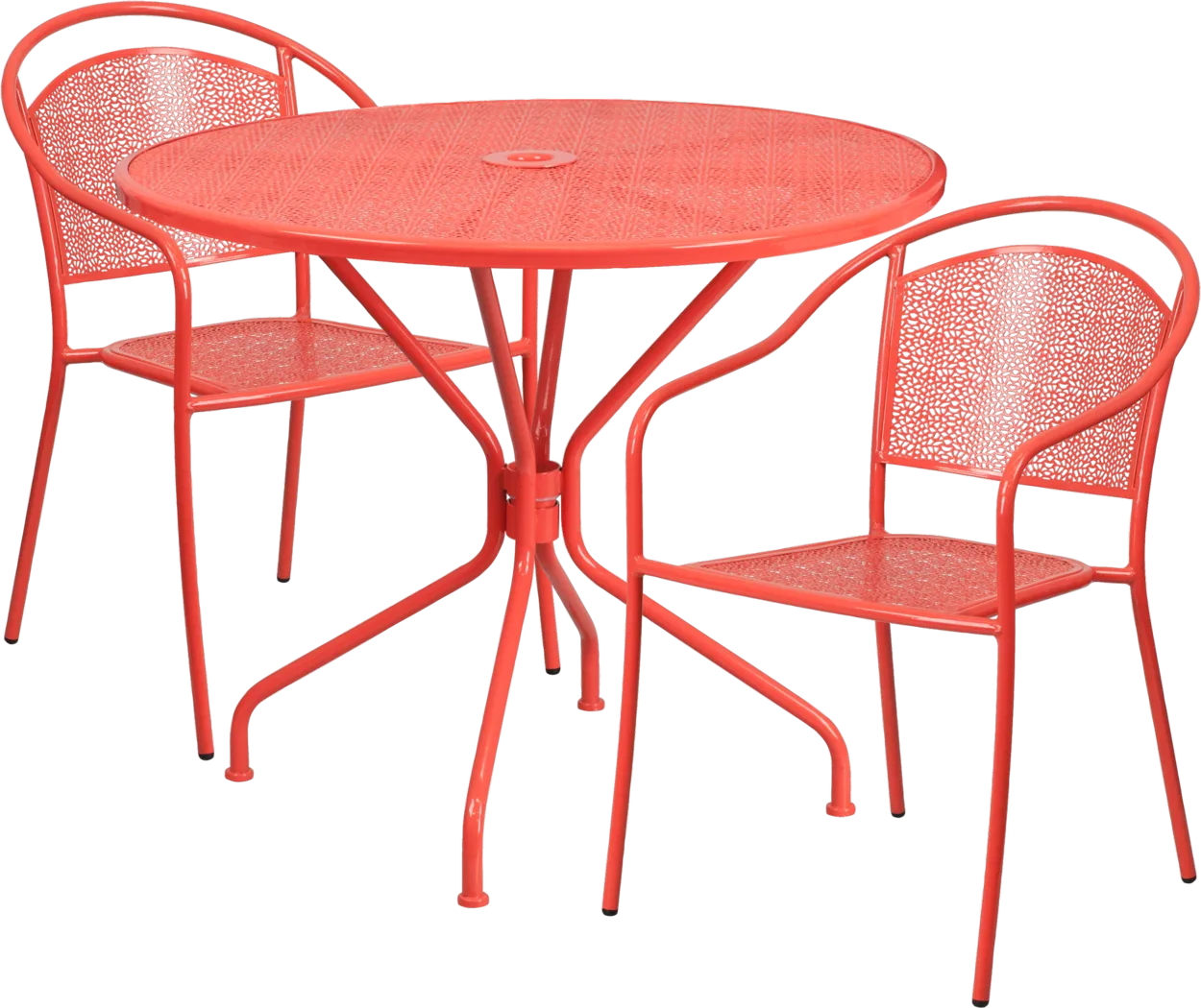 Dockside Coral 3 Pc 35 in. Round Patio Set - Thumbnail - Image 1