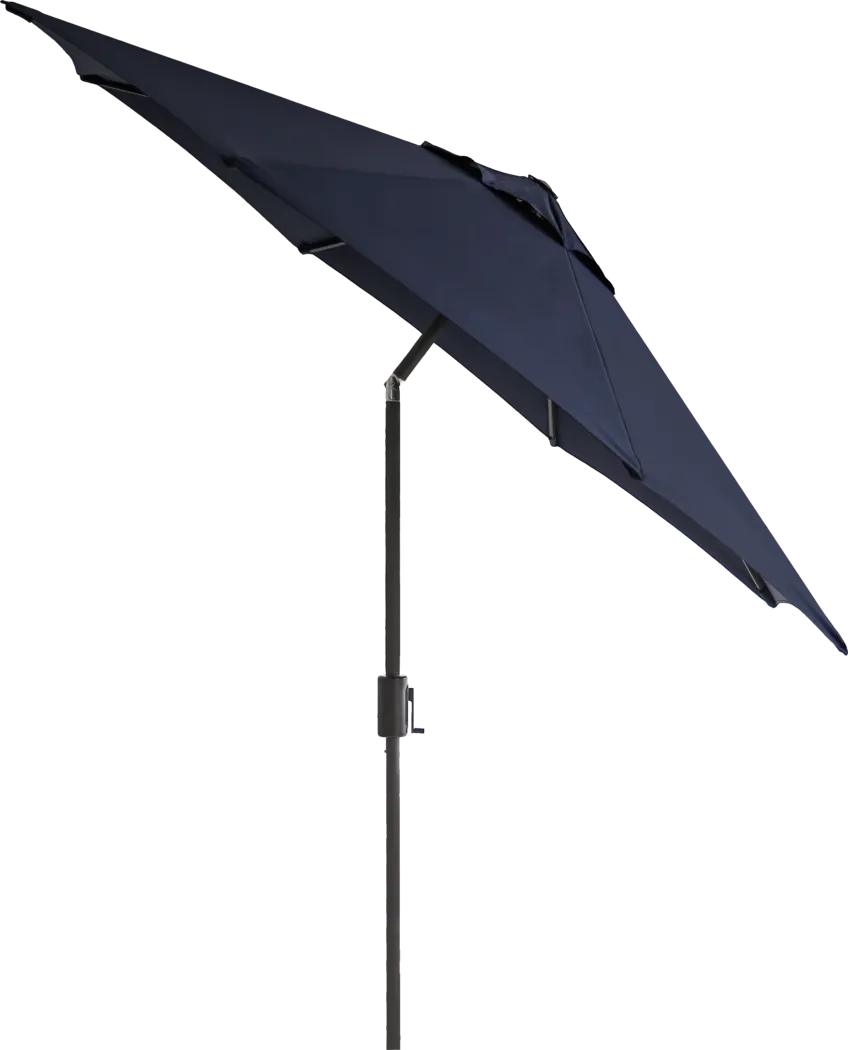 Doheny Point Bronze 9' Octagon Navy Outdoor Umbrella with 50 lb. Base - Thumbnail - Image 2