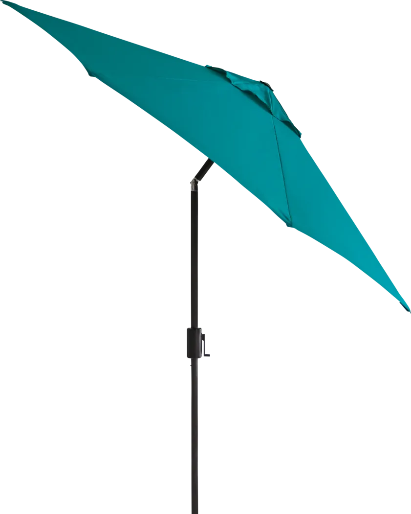 Doheny Point Bronze 9' Octagon Turquoise Outdoor Umbrella with 50 lb. Base - Thumbnail - Image 2