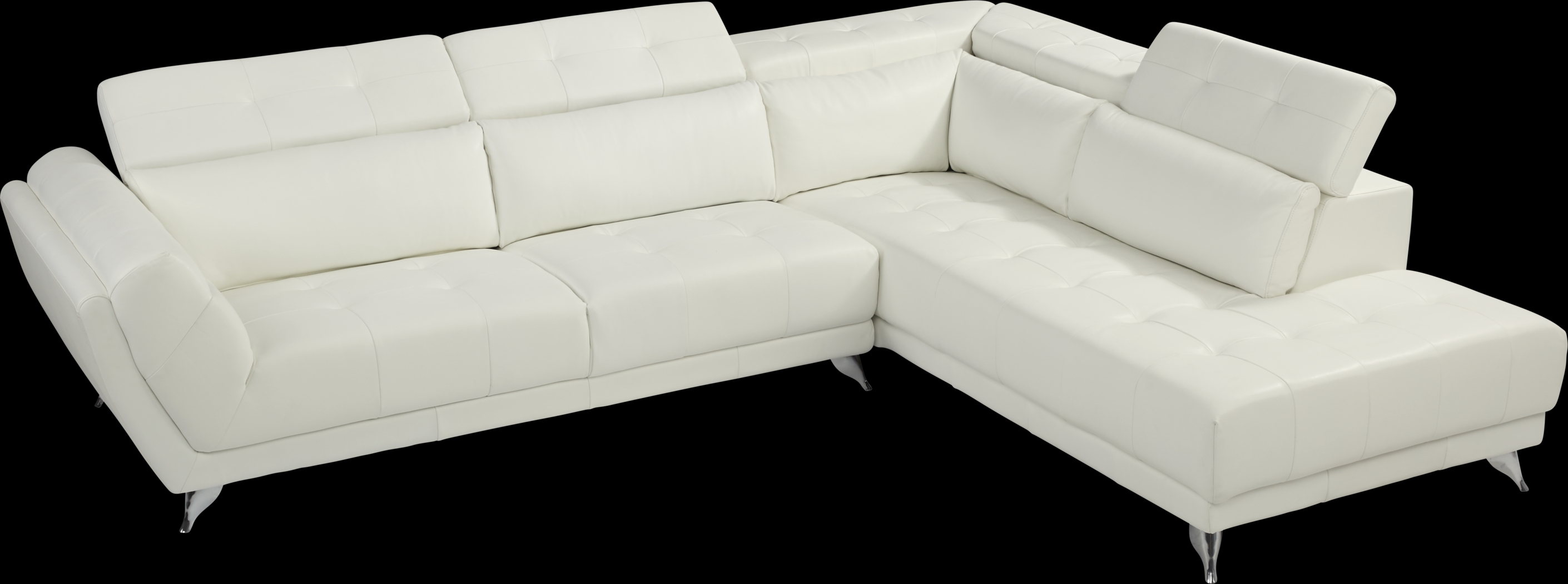Dolcedo White 5 Pc Leather Sectional Living Room - Thumbnail - Image 3