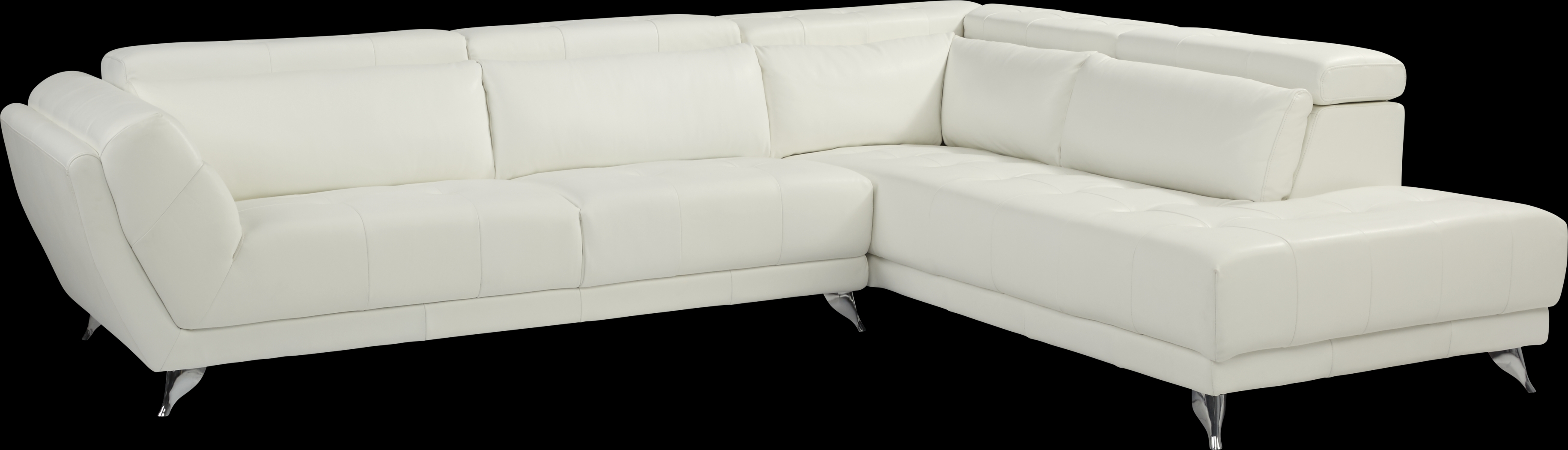 Dolcedo White 5 Pc Leather Sectional Living Room - Thumbnail - Image 2