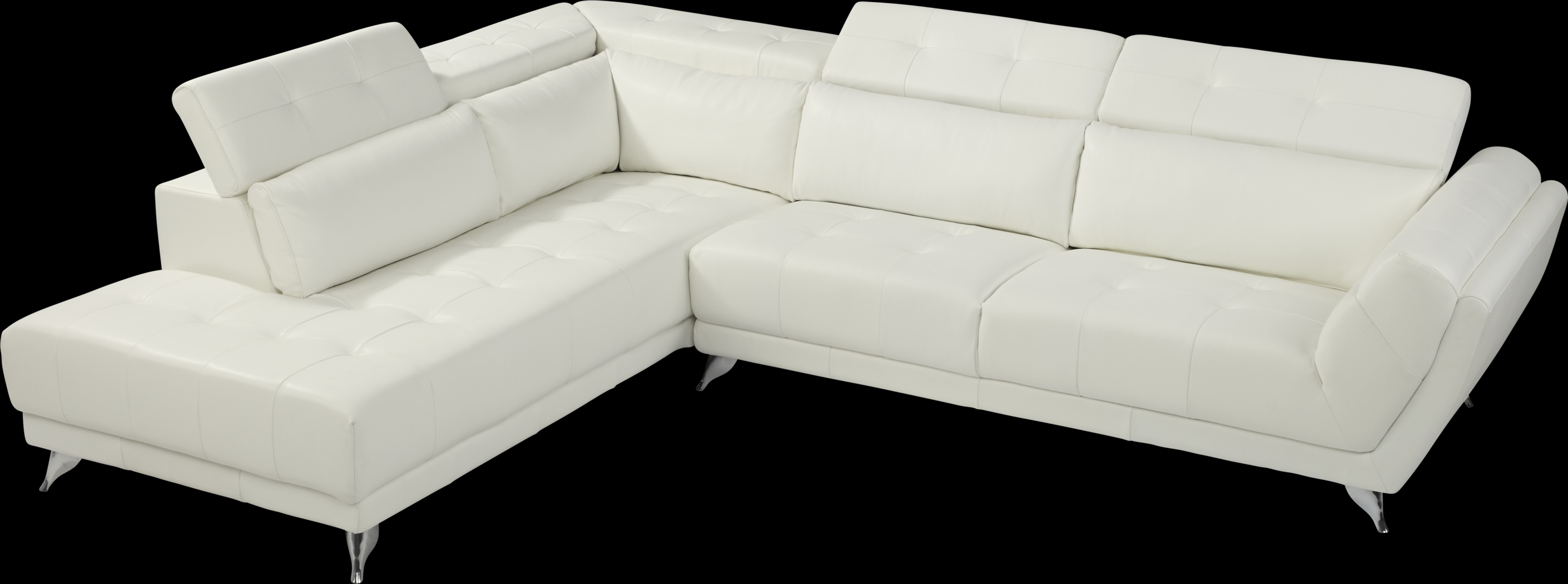 Dolcedo White 5 Pc Leather Sectional Living Room - Thumbnail - Image 3
