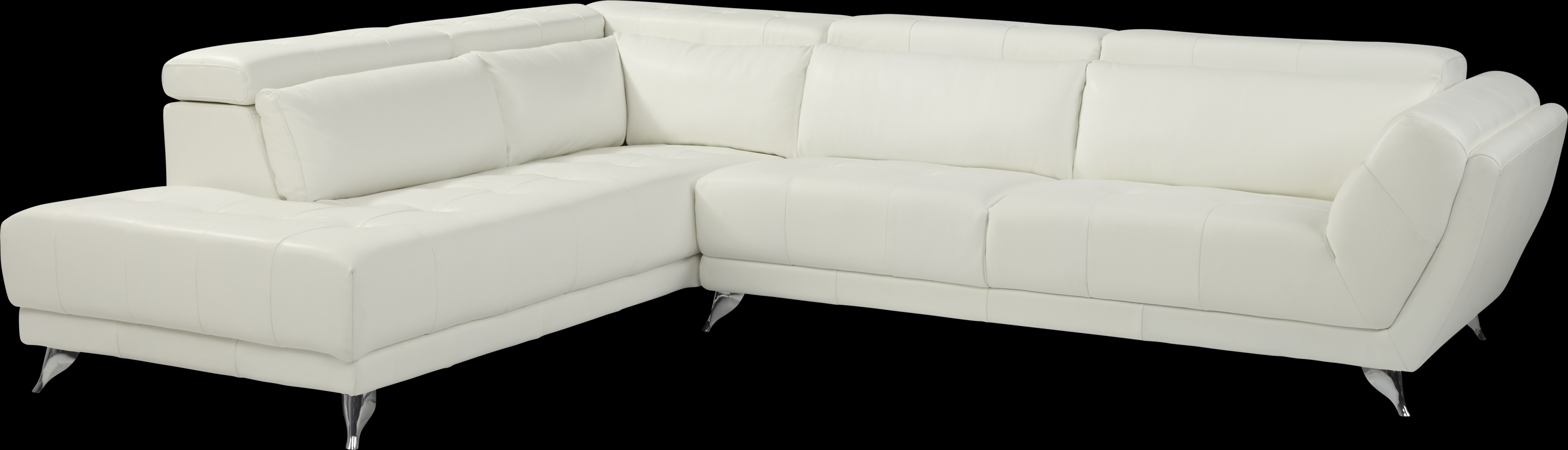 Dolcedo White 5 Pc Leather Sectional Living Room - Thumbnail - Image 2