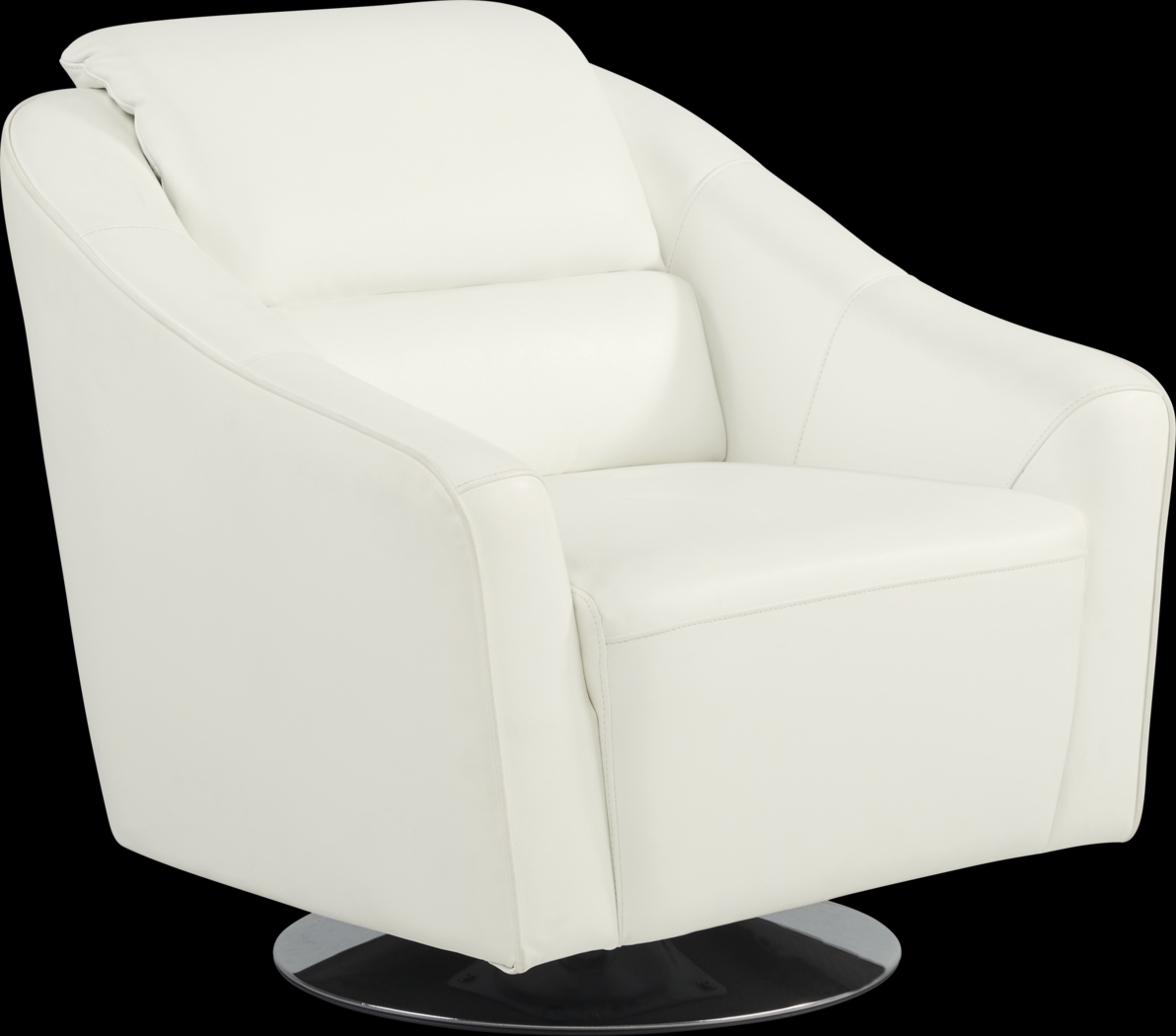 Dolcedo White Leather Swivel Chair - Thumbnail - Image 1