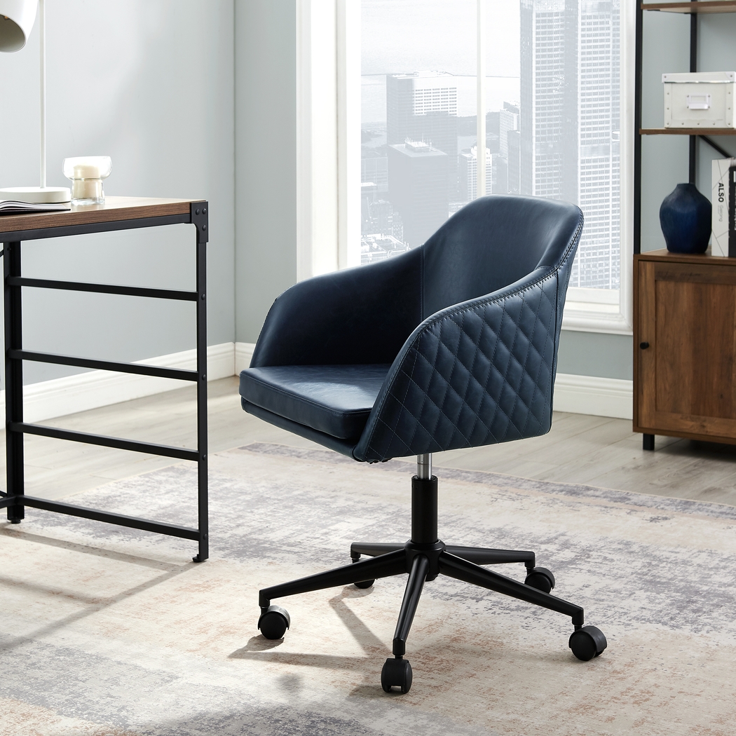 Dolfield Navy Desk Chair - Thumbnail - Image 6
