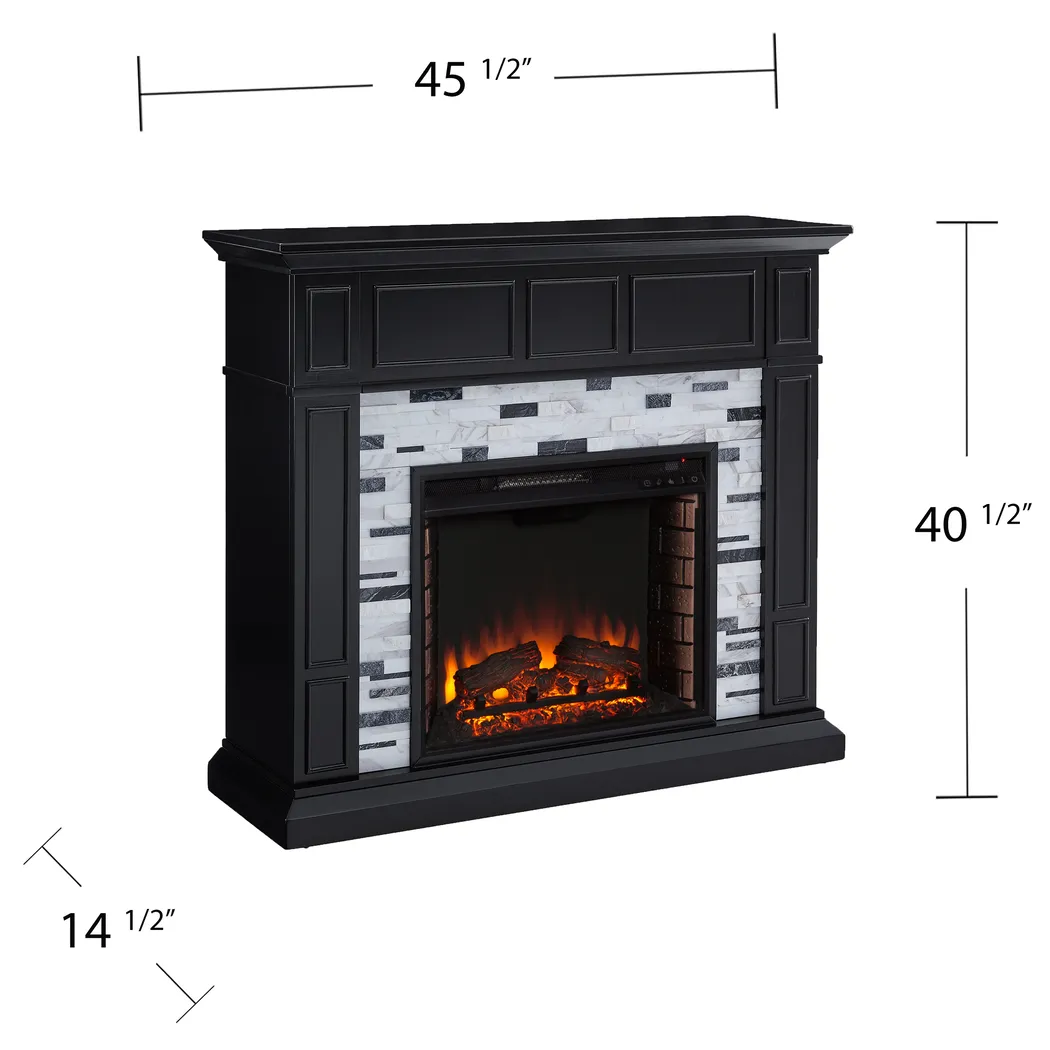 Doliver II Black 45 in. Console With Electric Log Fireplace - Image 10