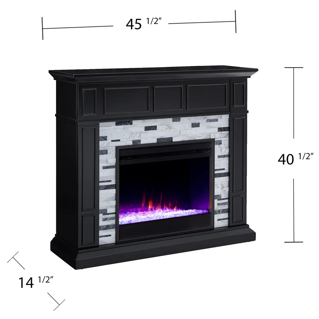 Doliver I Black 45 in. Console, With Color Changing Electric Fireplace - Image 10